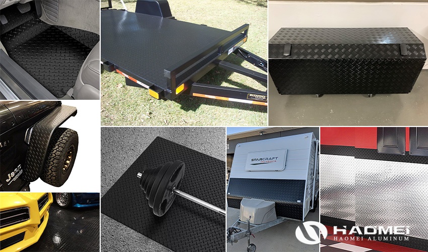 black aluminum diamond plate application